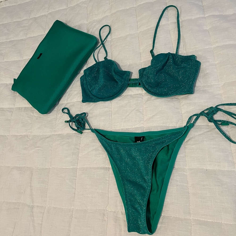 Triangl sparkly green bikini- LIKE NEW